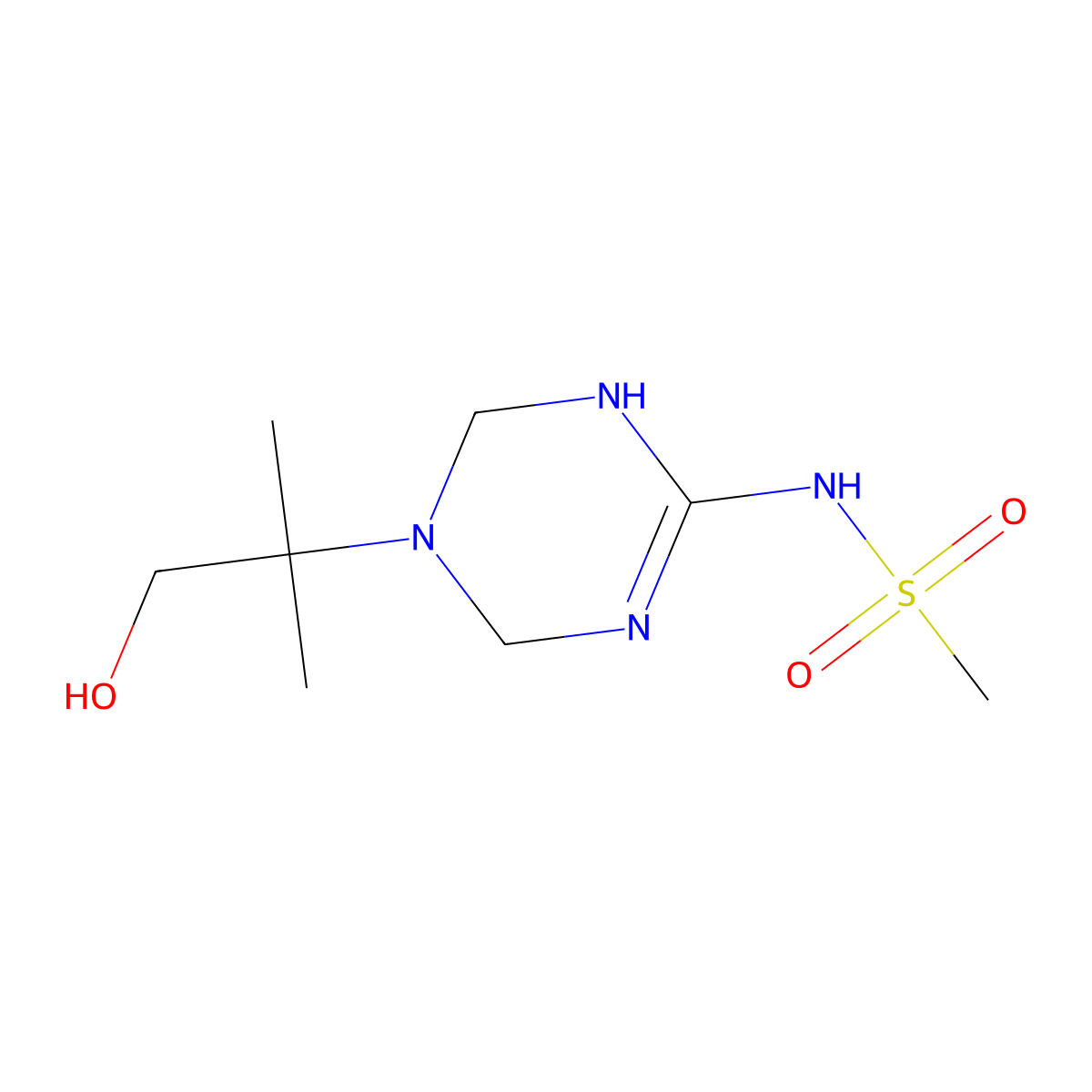 N-[5-(2-hydroxy-1,1-dimethylethyl)-1,4,5,6-tetrahydro-1,3,5-triazin-2-yl]methanesulfonamide molecular structure, CAS 1210364-79-6