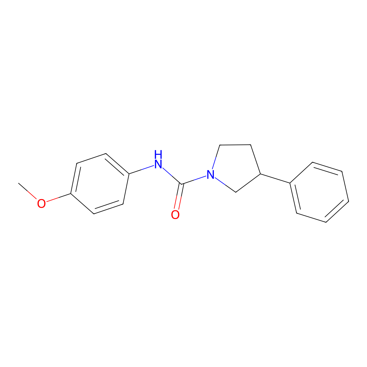 N-(4-methoxyphenyl)-3-phenylpyrrolidine-1-carboxamide molecular structure, CAS 1210367-22-8