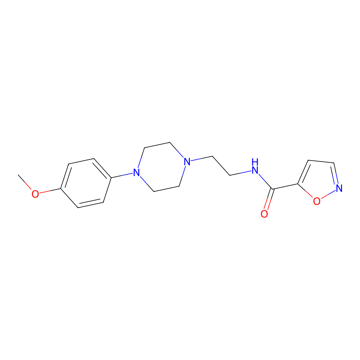 N-(2-(4-(4-methoxyphenyl)piperazin-1-yl)ethyl)isoxazole-5-carboxamide molecular structure, CAS 1210367-96-6