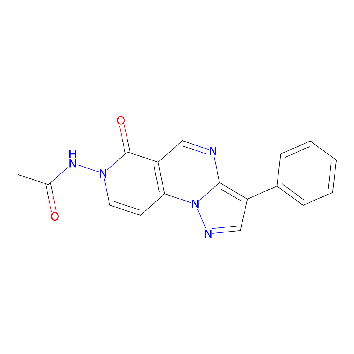 N-(6-oxo-3-phenylpyrazolo[1,5-a]pyrido[3,4-e]pyrimidin-7(6H)-yl)acetamide molecular structure, CAS 1210371-75-7