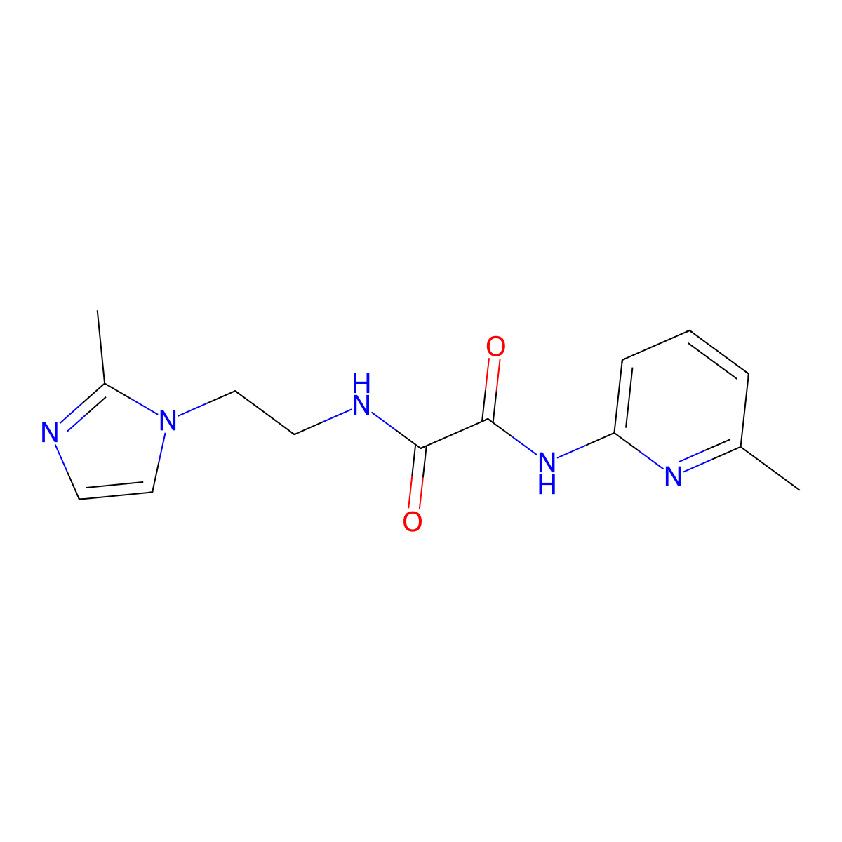 N1-(2-(2-methyl-1H-imidazol-1-yl)ethyl)-N2-(6-methylpyridin-2-yl)oxalamide molecular structure, CAS 1210372-31-8