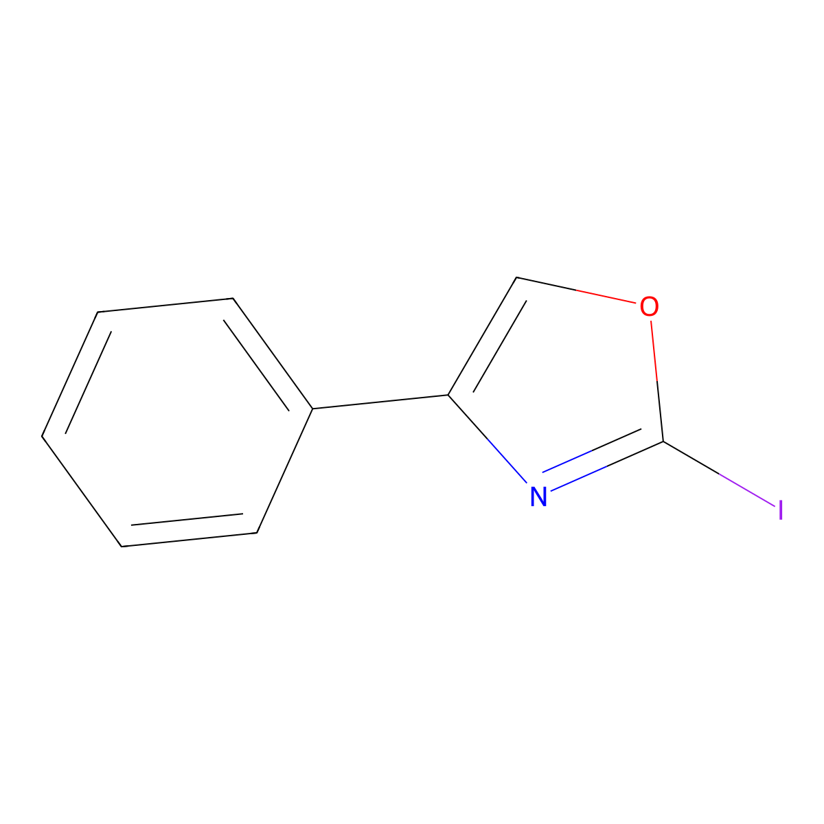2-Iodo-4-phenyl-1,3-oxazole molecular structure, CAS 1210372-47-6
