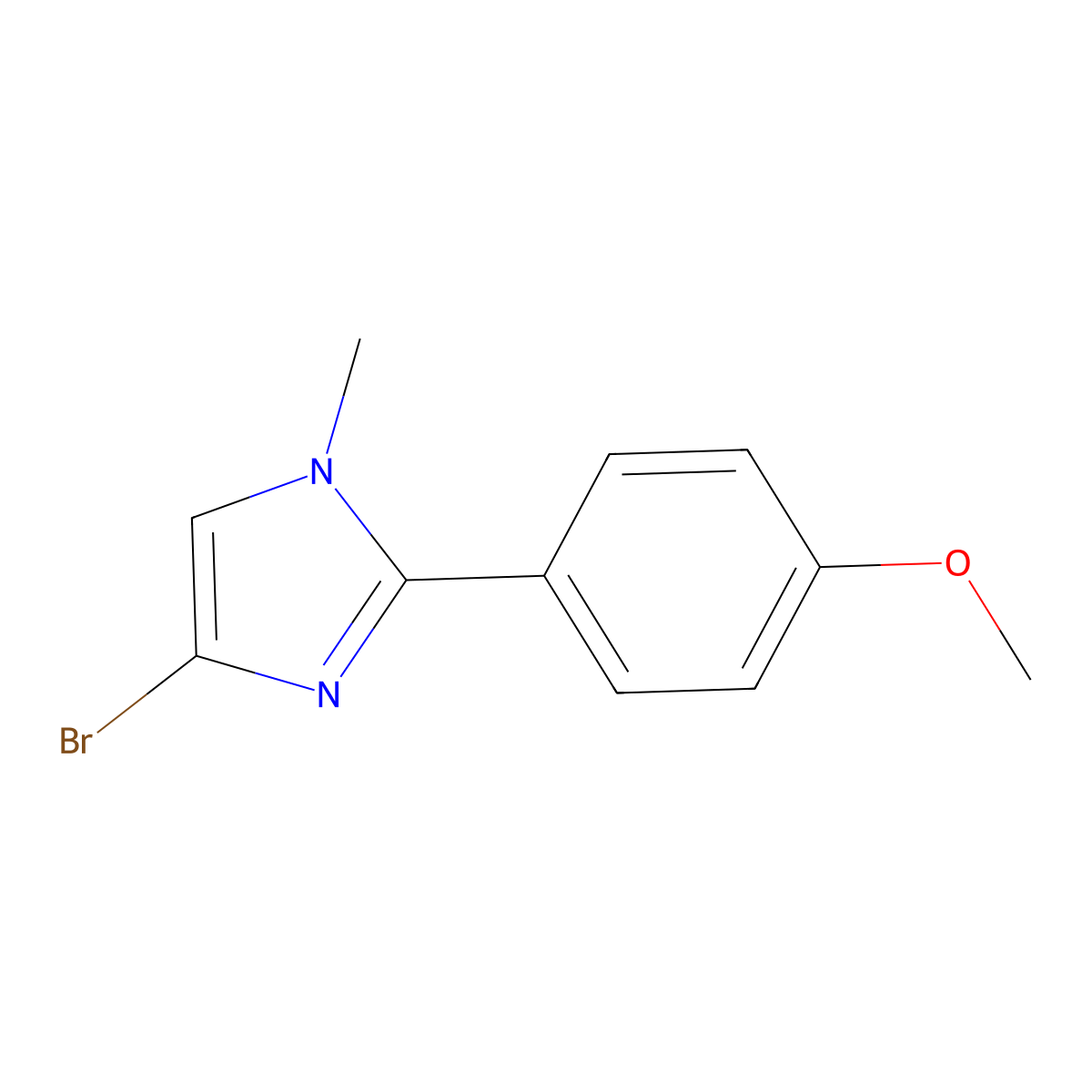 4-bromo-2-(4-methoxyphenyl)-1-methyl-1H-imidazole molecular structure, CAS 1210372-62-5
