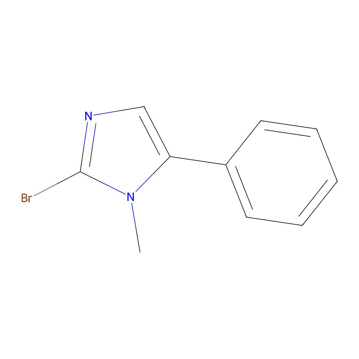 2-Bromo-1-methyl-5-phenyl-1H-imidazole molecular structure, CAS 1210372-71-6