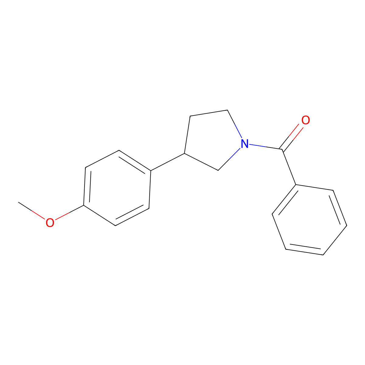 (3-(4-Methoxyphenyl)pyrrolidin-1-yl)(phenyl)methanone molecular structure, CAS 1210378-12-3