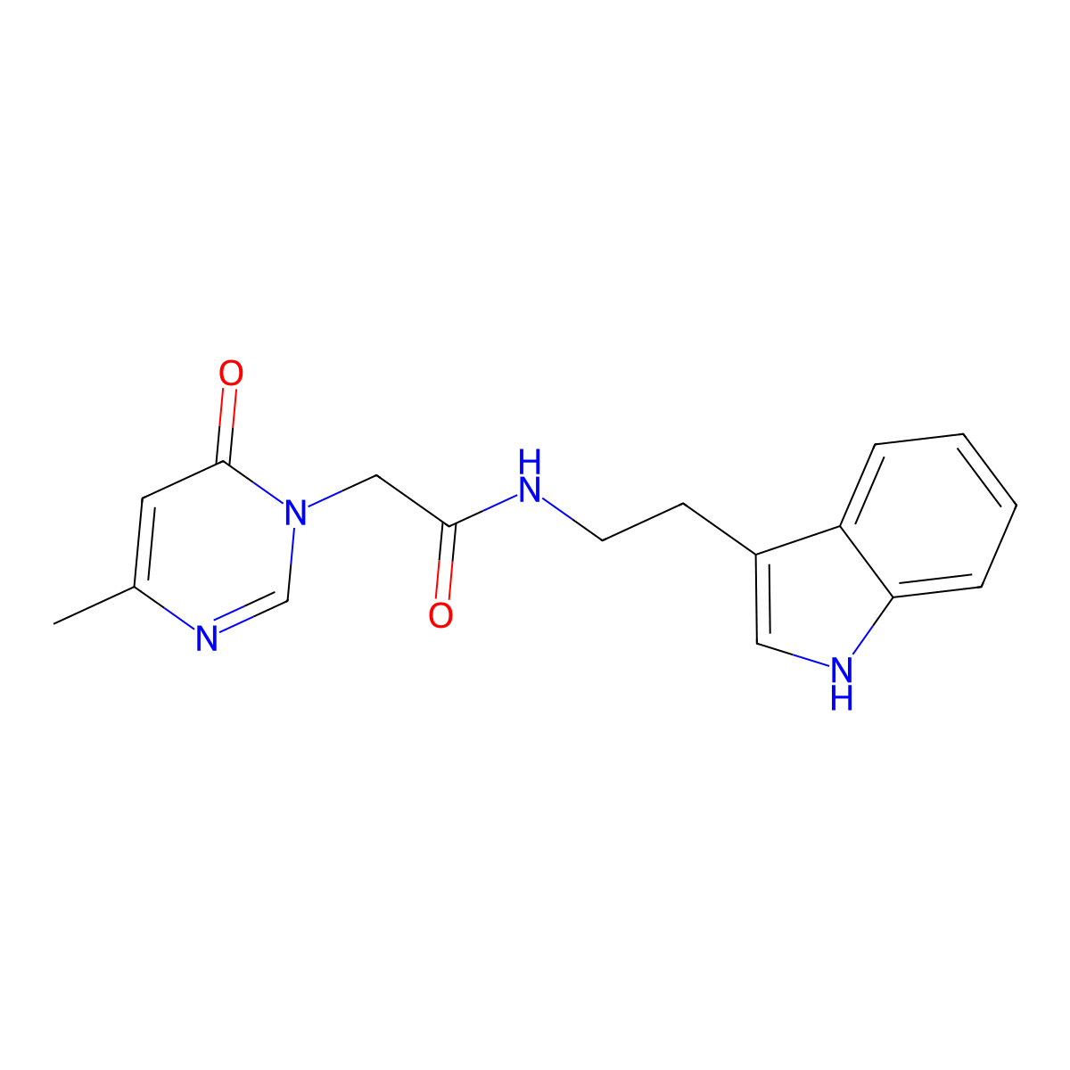 N-(2-(1H-indol-3-yl)ethyl)-2-(4-methyl-6-oxopyrimidin-1(6H)-yl)acetamide molecular structure, CAS 1210378-57-6