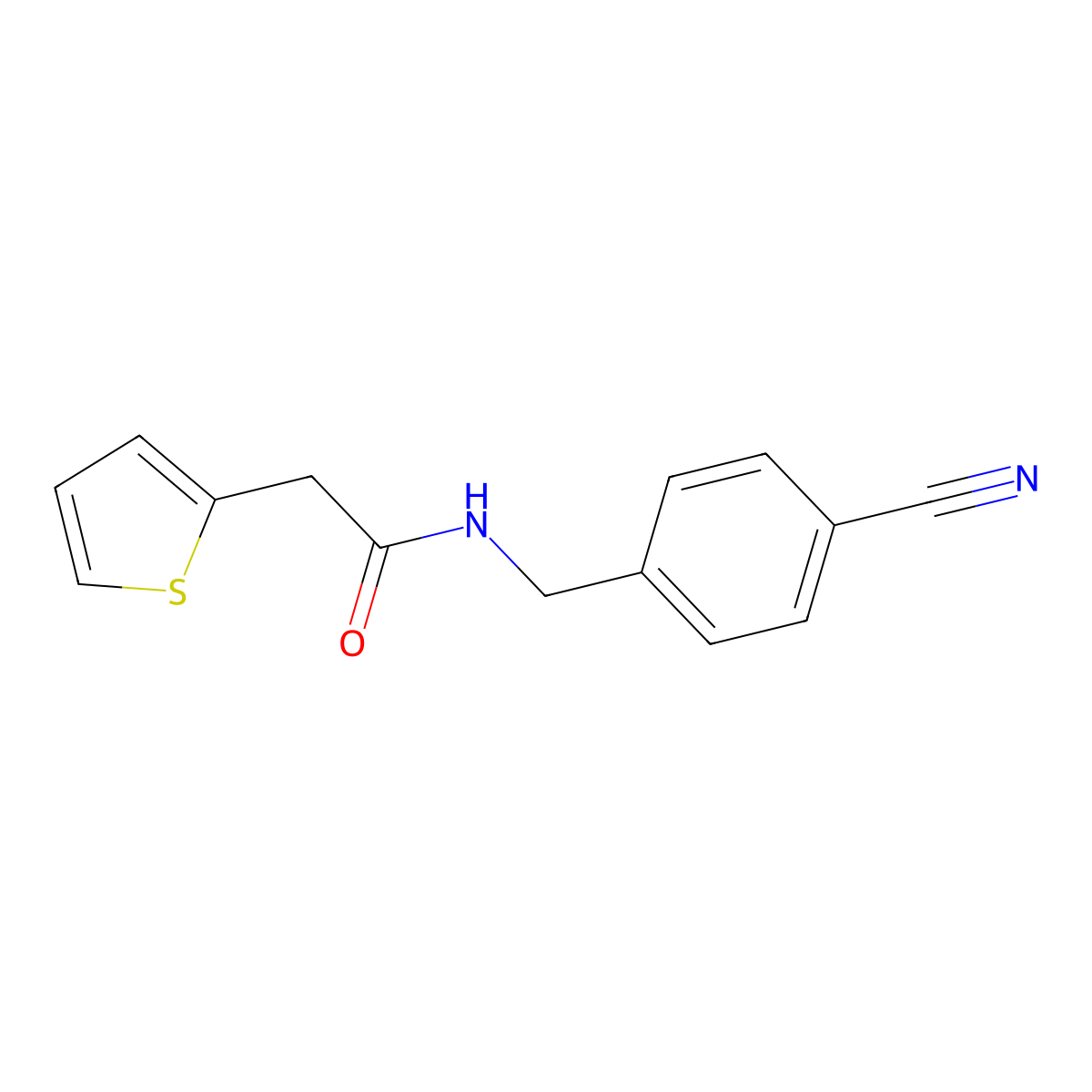 n-(4-Cyanobenzyl)-2-(thiophen-2-yl)acetamide molecular structure, CAS 1210386-46-1