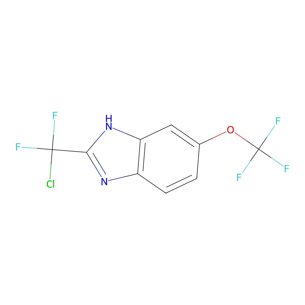 2-(Chlorodifluoromethyl)-5-(trifluoromethoxy)-1H-benzimidazole molecular structure, CAS 1210386-82-5
