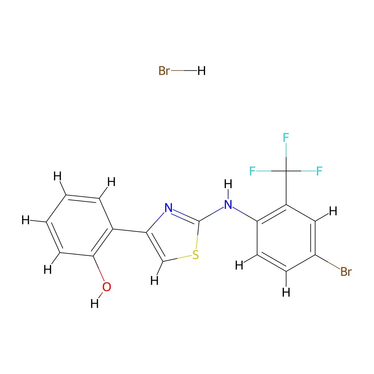 2-[4-Bromo-2-(trifluoromethyl)phenyl]amino-4-(2-hydroxyphenyl)-1,3-thiazole hydrobromide molecular structure, CAS 1210389-46-0
