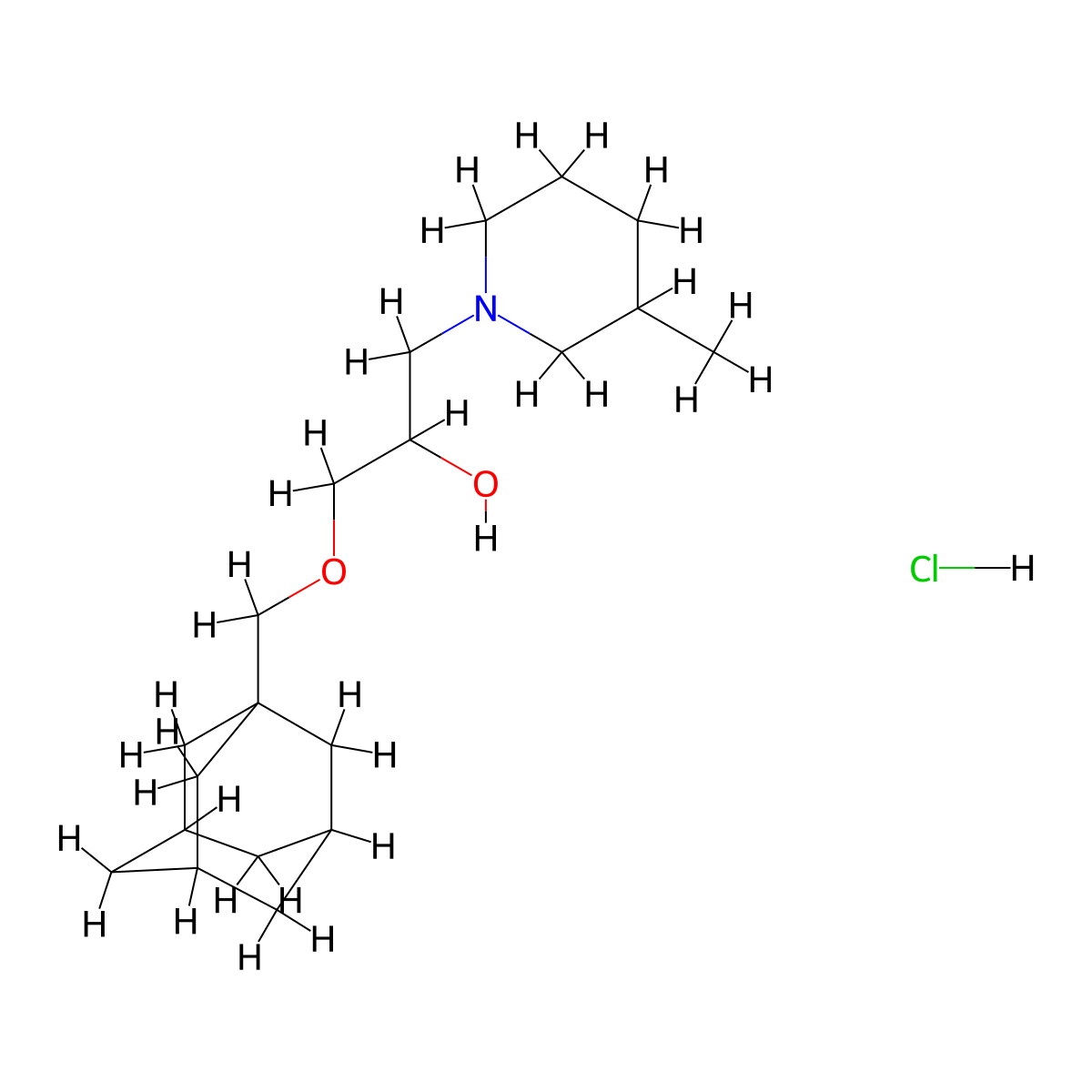 1-[(Adamantan-1-yl)methoxy]-3-(3-methylpiperidin-1-yl)propan-2-ol hydrochloride molecular structure, CAS 1210393-34-2