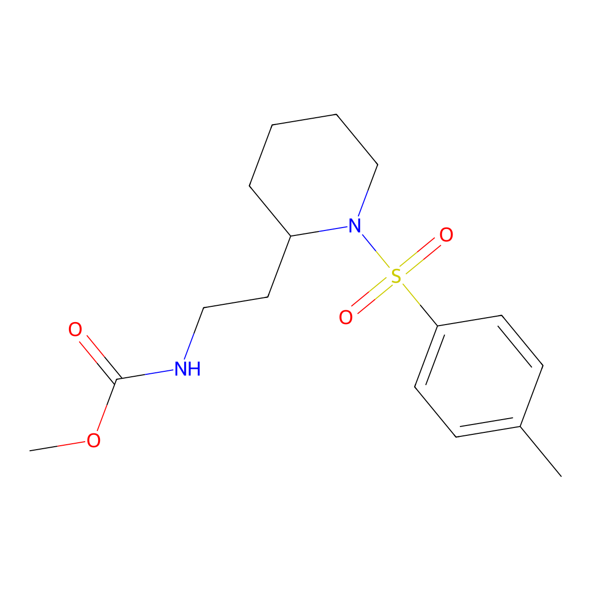 Methyl (2-(1-tosylpiperidin-2-yl)ethyl)carbamate molecular structure, CAS 1210394-01-6