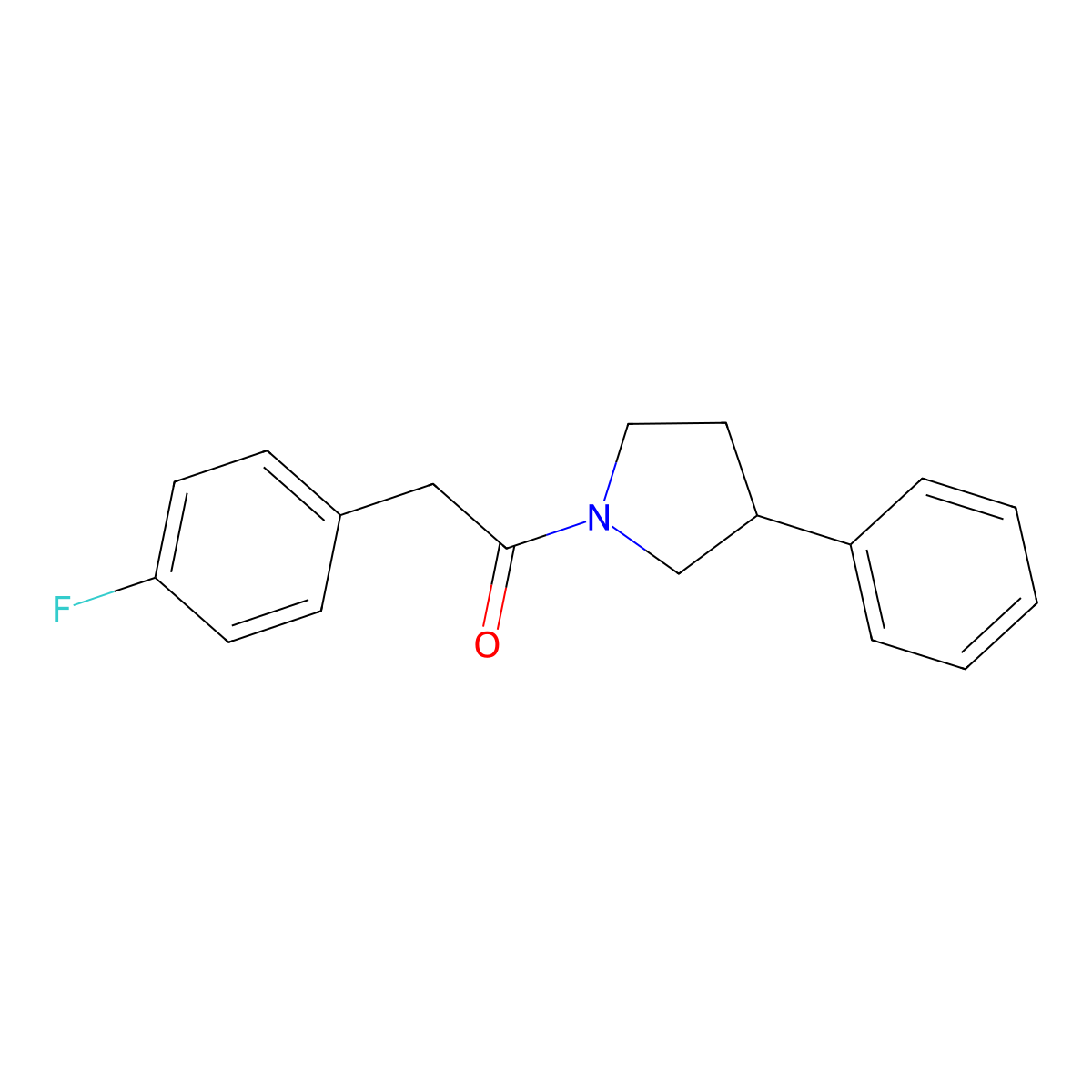 2-(4-Fluorophenyl)-1-(3-phenylpyrrolidin-1-yl)ethanone molecular structure, CAS 1210396-15-8