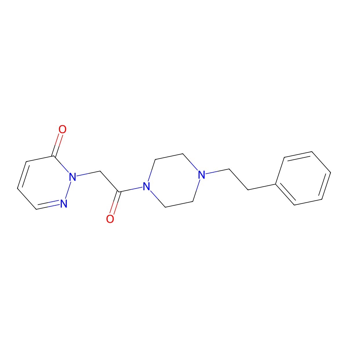 2-(2-oxo-2-(4-phenethylpiperazin-1-yl)ethyl)pyridazin-3(2H)-one molecular structure, CAS 1210400-70-6