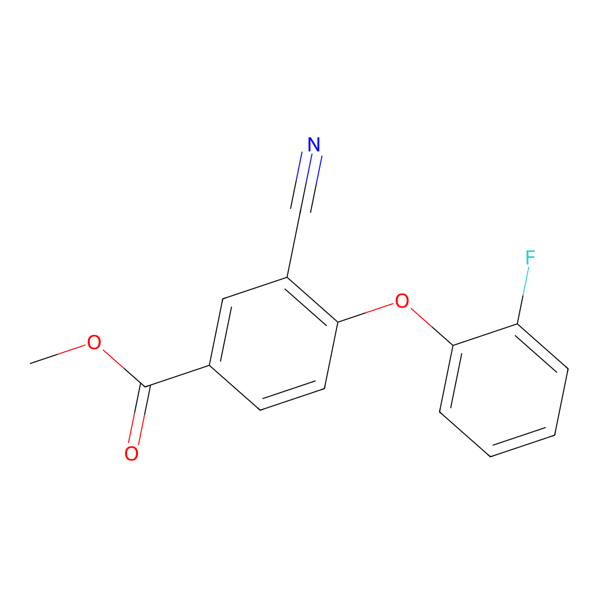 Methyl 3-cyano-4-(2-fluorophenoxy)benzoate molecular structure, CAS 1210401-58-3