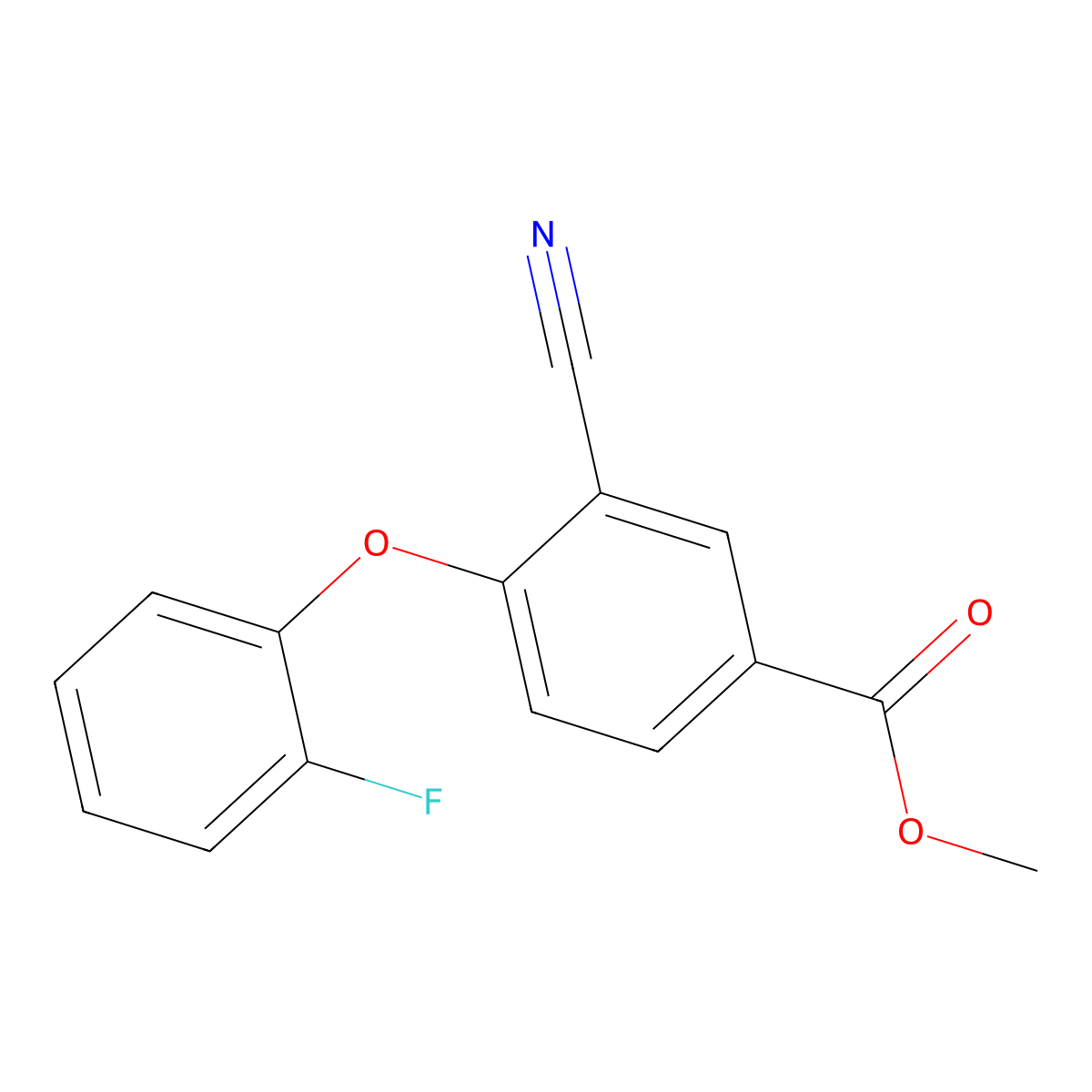 Methyl 3-cyano-4-(2-fluorophenoxy)benzoate molecular structure, CAS 1210401-58-3
