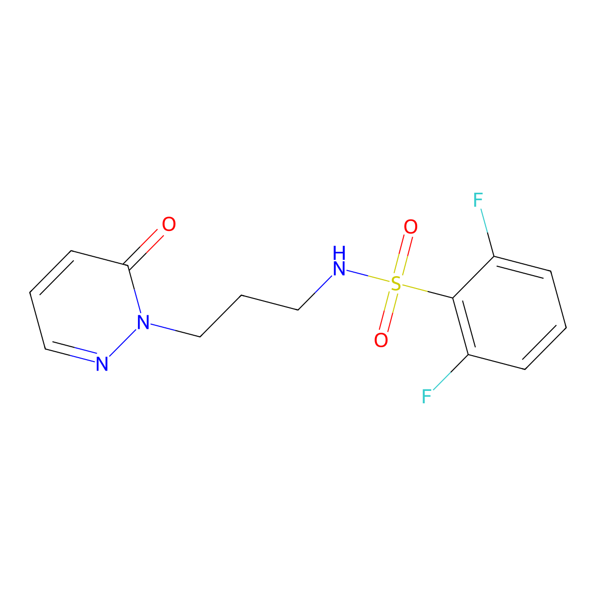 2,6-difluoro-N-(3-(6-oxopyridazin-1(6H)-yl)propyl)benzenesulfonamide molecular structure, CAS 1210403-55-6