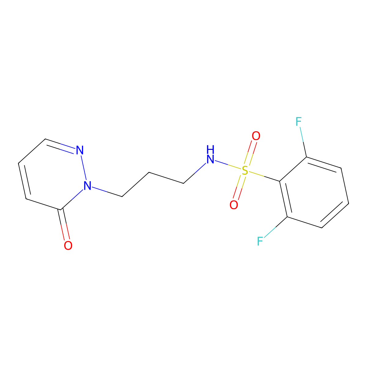 2,6-difluoro-N-(3-(6-oxopyridazin-1(6H)-yl)propyl)benzenesulfonamide molecular structure, CAS 1210403-55-6