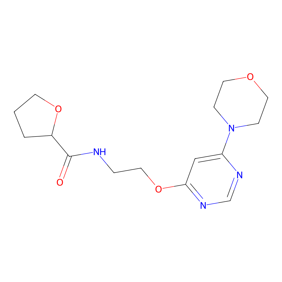 N-(2-((6-morpholinopyrimidin-4-yl)oxy)ethyl)tetrahydrofuran-2-carboxamide molecular structure, CAS 1210403-58-9