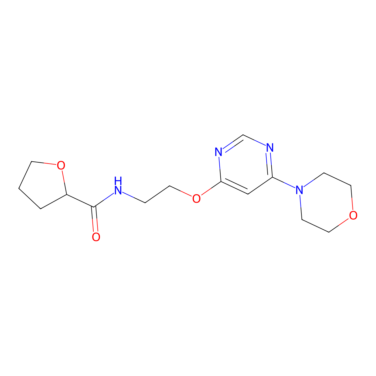 N-(2-((6-morpholinopyrimidin-4-yl)oxy)ethyl)tetrahydrofuran-2-carboxamide molecular structure, CAS 1210403-58-9
