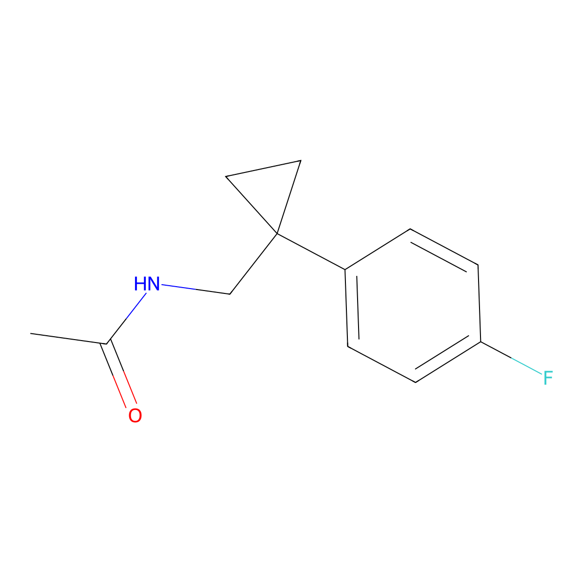 N-((1-(4-fluorophenyl)cyclopropyl)methyl)acetamide molecular structure, CAS 1210404-24-2