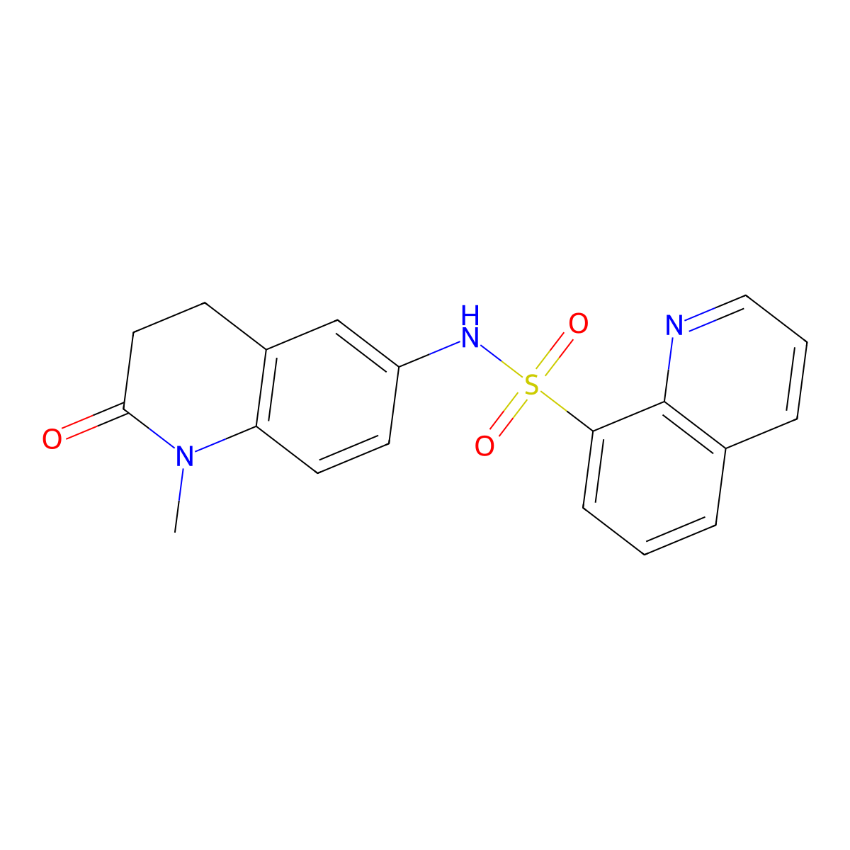 N-(1-methyl-2-oxo-1,2,3,4-tetrahydroquinolin-6-yl)quinoline-8-sulfonamide molecular structure, CAS 1210411-96-3