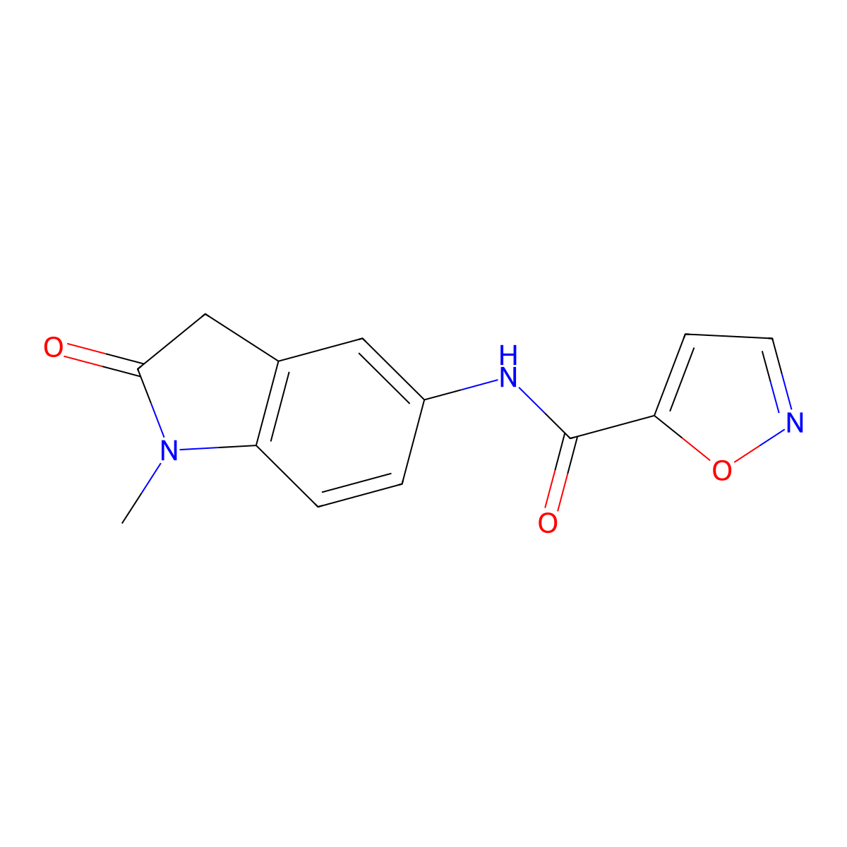 N-(1-methyl-2-oxoindolin-5-yl)isoxazole-5-carboxamide molecular structure, CAS 1210412-86-4