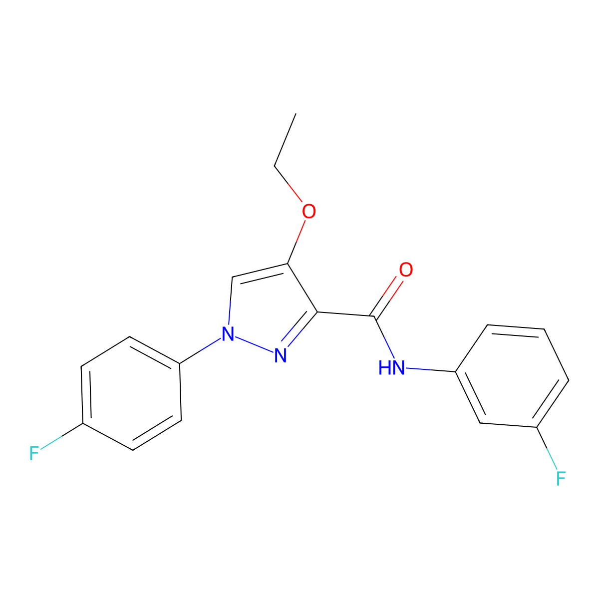 4-ethoxy-N-(3-fluorophenyl)-1-(4-fluorophenyl)-1H-pyrazole-3-carboxamide molecular structure, CAS 1210416-07-1