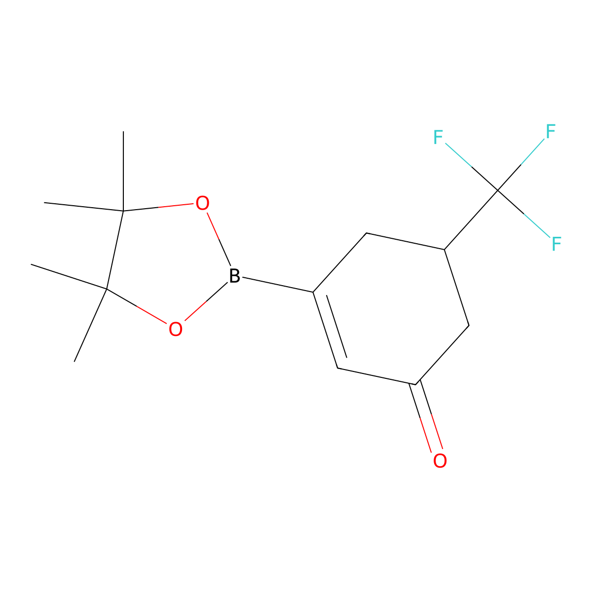 3-(4,4,5,5-Tetramethyl-1,3,2-dioxaborolan-2-yl)-5-(trifluoromethyl)cyclohex-2-en-1-one molecular structure, CAS 1210418-40-8