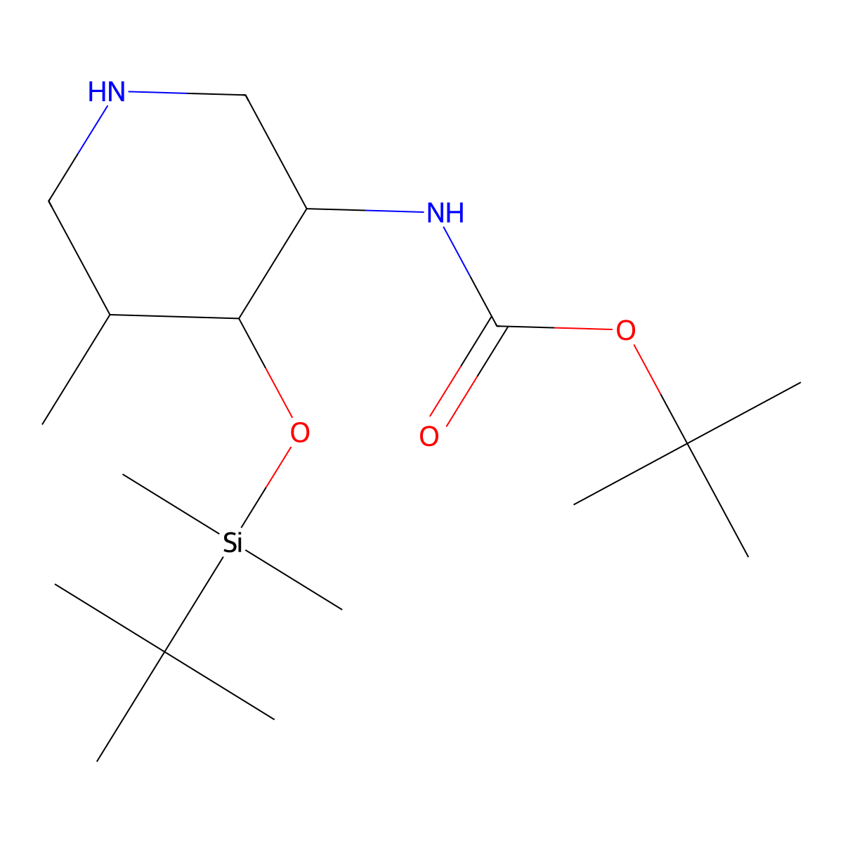 tert-Butyl N-[(3R,4R,5S)-4-[(tert-butyldimethylsilyl)oxy]-5-methylpiperidin-3-yl]carbamate molecular structure, CAS 1210418-68-0