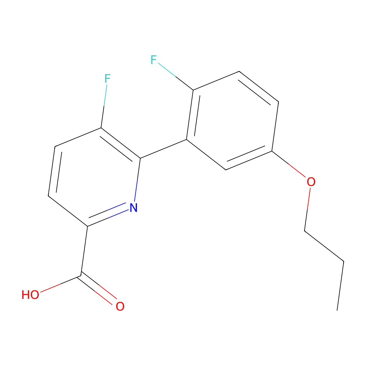 5-Fluoro-6-(2-fluoro-5-propoxyphenyl)picolinic acid molecular structure, CAS 1210418-88-4