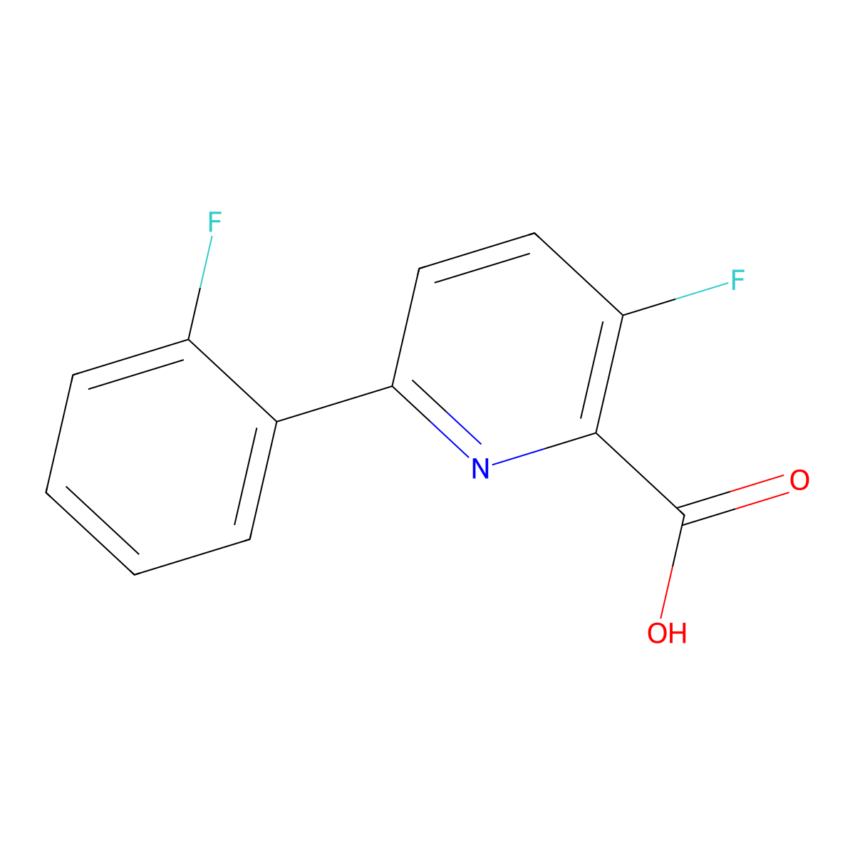 3-Fluoro-6-(2-fluorophenyl)picolinic acid molecular structure, CAS 1210418-95-3