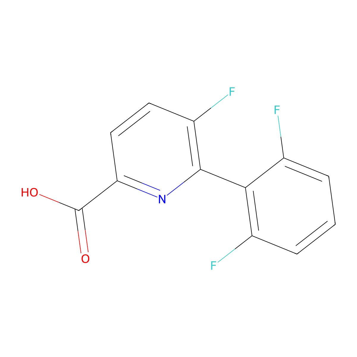 6-(2,6-Difluorophenyl)-5-fluoropicolinic acid molecular structure, CAS 1210419-19-4