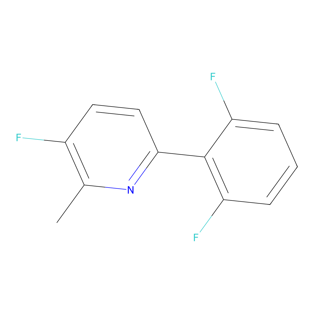 6-(2,6-Difluorophenyl)-3-fluoro-2-methylpyridine molecular structure, CAS 1210419-20-7