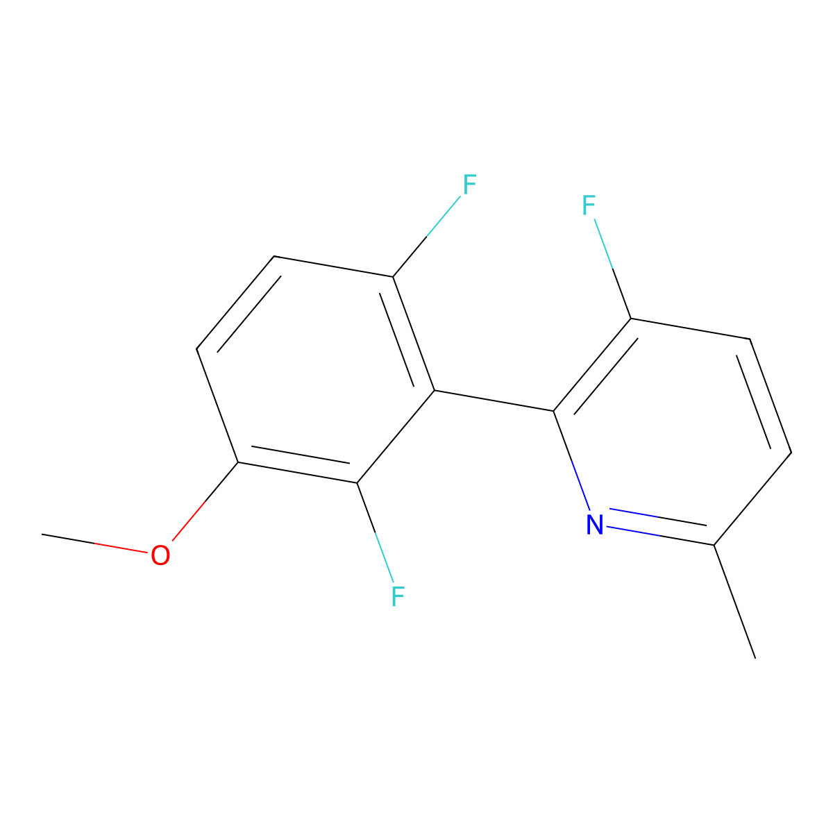 2-(2,6-Difluoro-3-methoxyphenyl)-3-fluoro-6-methylpyridine molecular structure, CAS 1210419-22-9