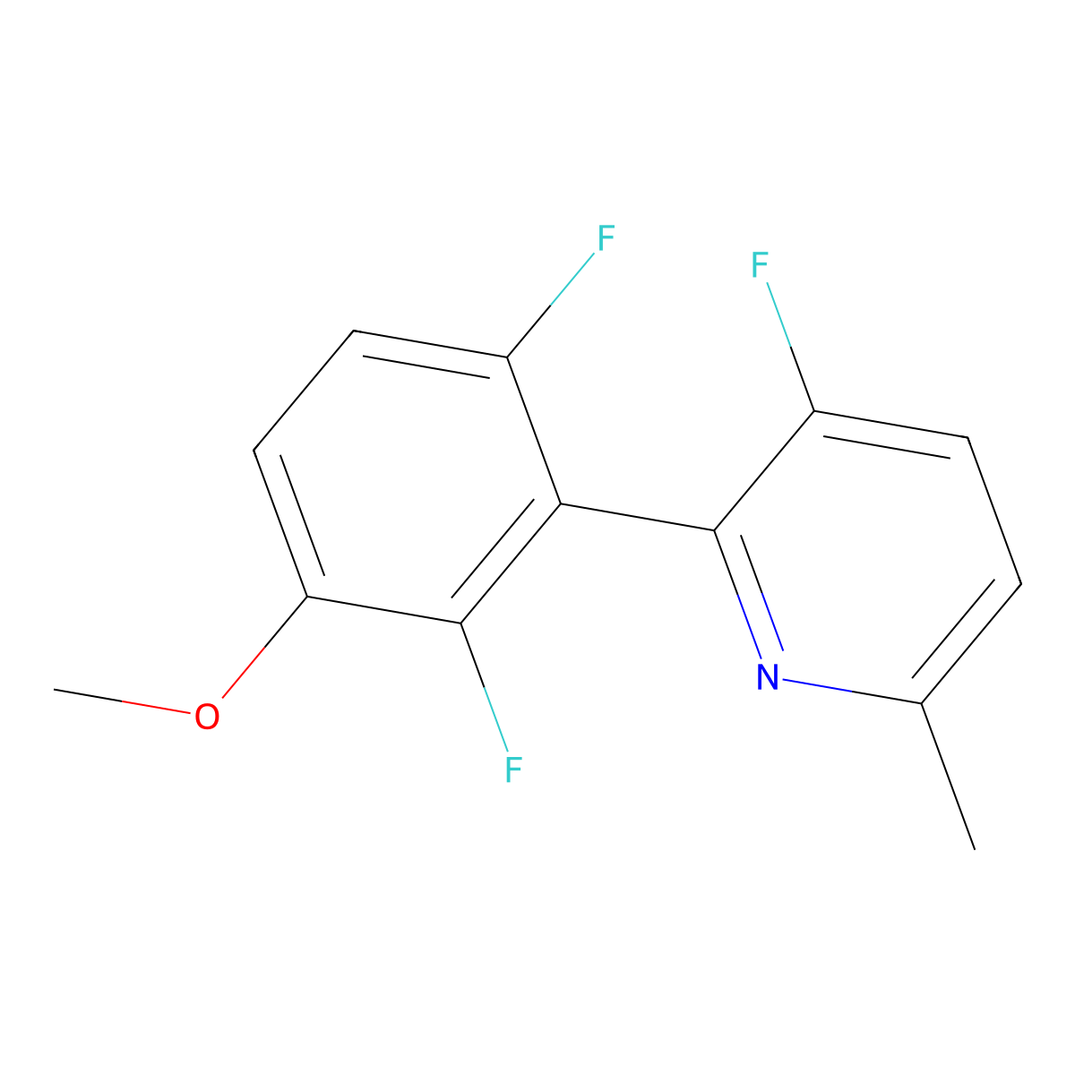 2-(2,6-Difluoro-3-methoxyphenyl)-3-fluoro-6-methylpyridine molecular structure, CAS 1210419-22-9