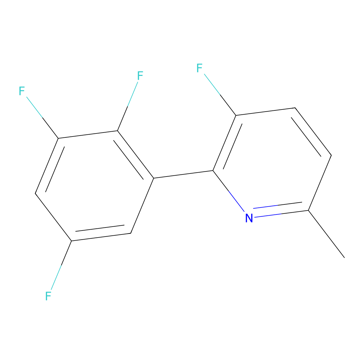3-Fluoro-6-methyl-2-(2,3,5-trifluorophenyl)pyridine molecular structure, CAS 1210419-24-1