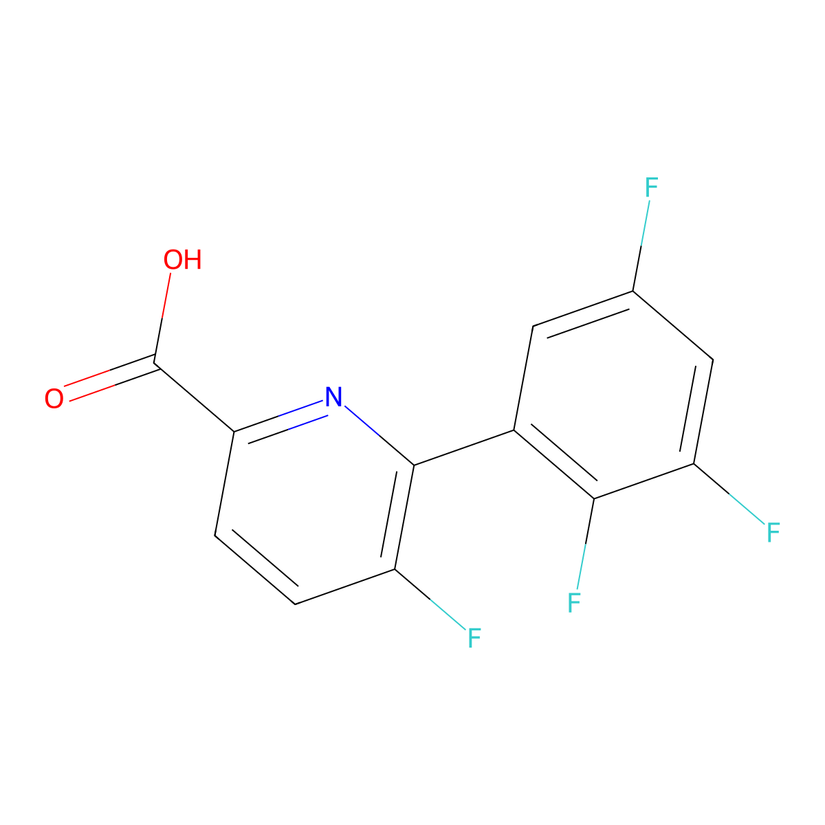 5-Fluoro-6-(2,3,5-trifluorophenyl)picolinic acid molecular structure, CAS 1210419-25-2