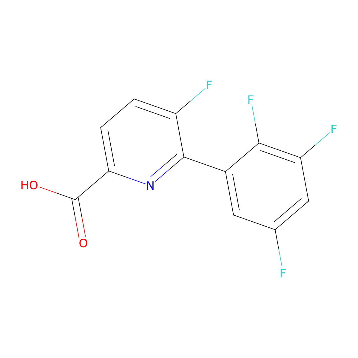 5-Fluoro-6-(2,3,5-trifluorophenyl)picolinic acid molecular structure, CAS 1210419-25-2