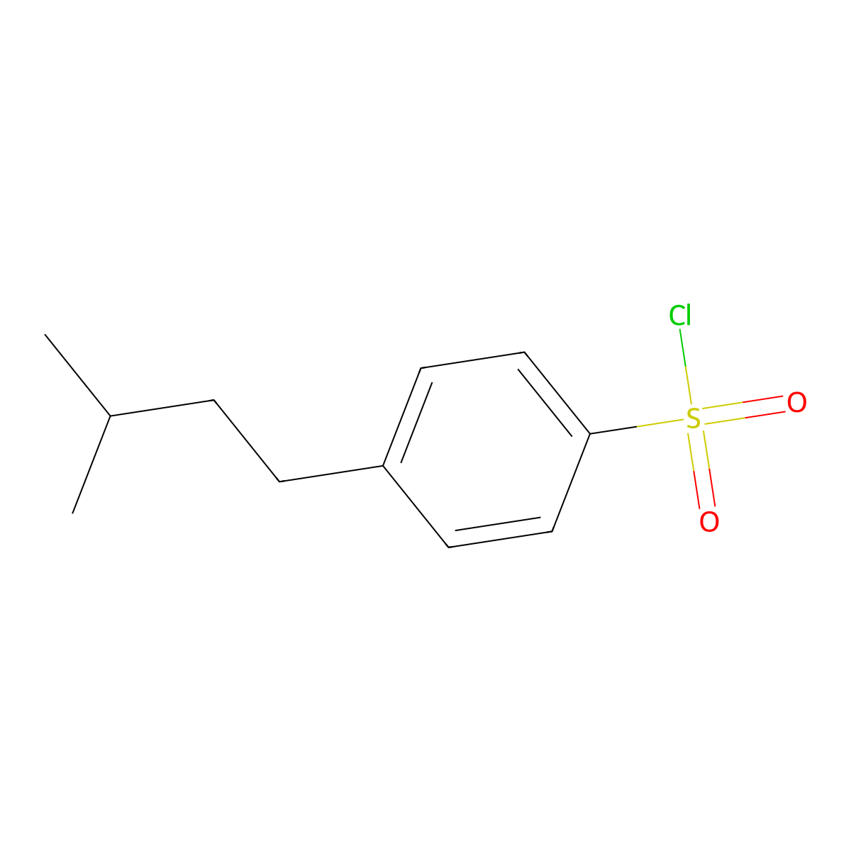 4-(3-Methylbutyl)benzene-1-sulfonyl chloride molecular structure, CAS 121042-48-6