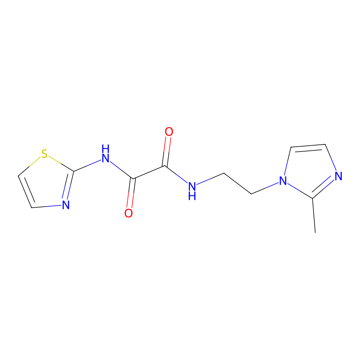 N1-(2-(2-methyl-1H-imidazol-1-yl)ethyl)-N2-(thiazol-2-yl)oxalamide molecular structure, CAS 1210433-34-3