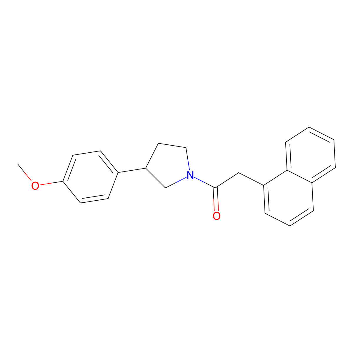 1-(3-(4-Methoxyphenyl)pyrrolidin-1-yl)-2-(naphthalen-1-yl)ethanone molecular structure, CAS 1210436-43-3