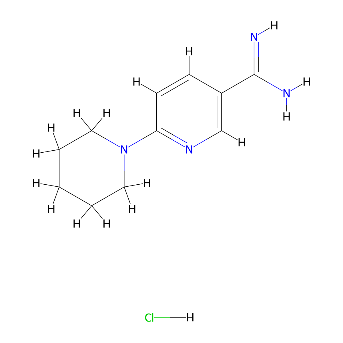 6-(Piperidin-1-yl)pyridine-3-carboximidamide hydrochloride molecular structure, CAS 1210437-88-9