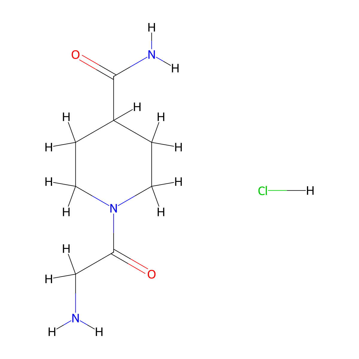 1-(2-Aminoacetyl)piperidine-4-carboxamide hydrochloride molecular structure, CAS 1210438-52-0