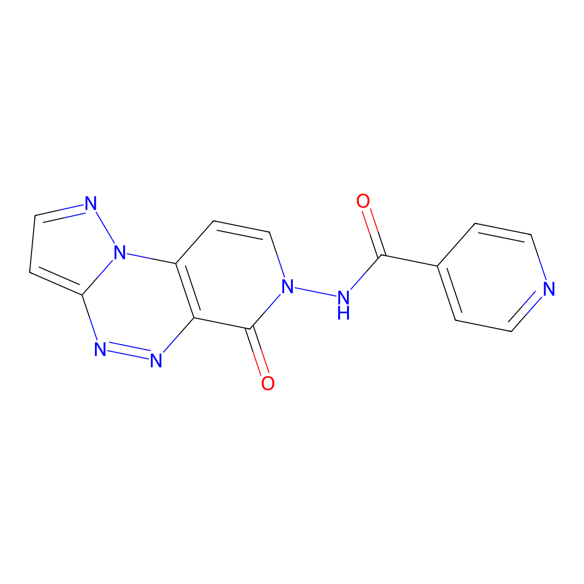 N-(6-oxopyrazolo[5,1-c]pyrido[4,3-e][1,2,4]triazin-7(6H)-yl)isonicotinamide molecular structure, CAS 1210438-91-7