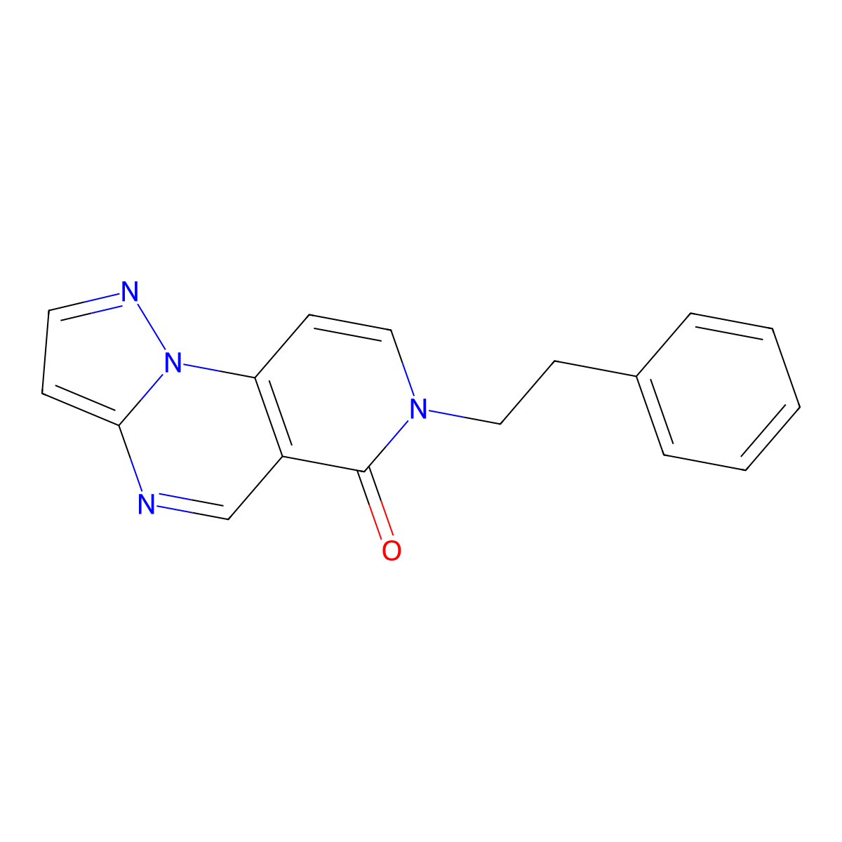 7-(2-phenylethyl)pyrazolo[1,5-a]pyrido[3,4-e]pyrimidin-6(7H)-one molecular structure, CAS 1210440-66-6