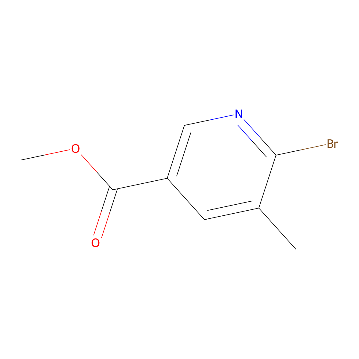 Methyl 6-bromo-5-methylnicotinate molecular structure, CAS 1210451-92-5