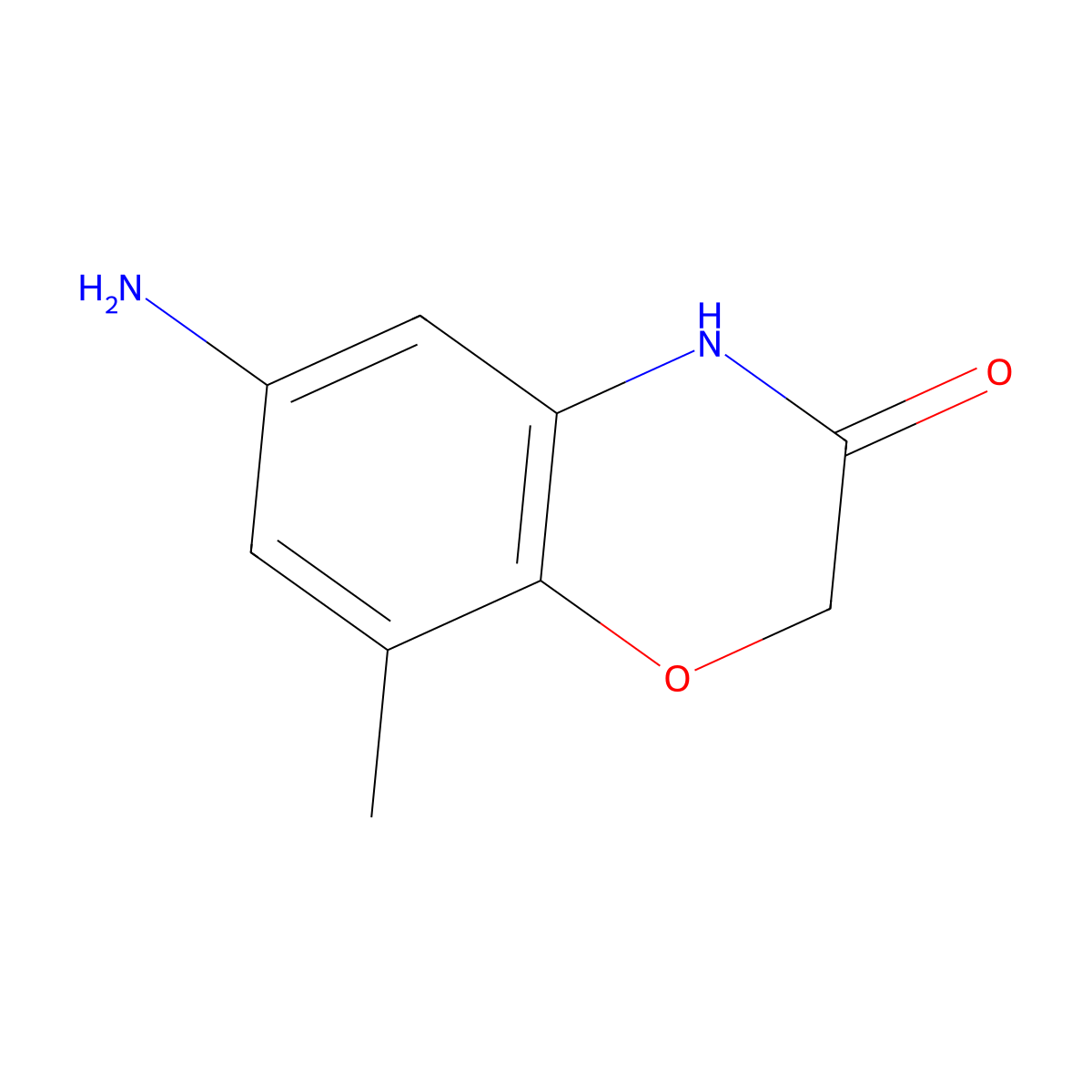 6-amino-8-methyl-2H-1,4-benzoxazin-3(4H)-one molecular structure, CAS 1210455-01-8