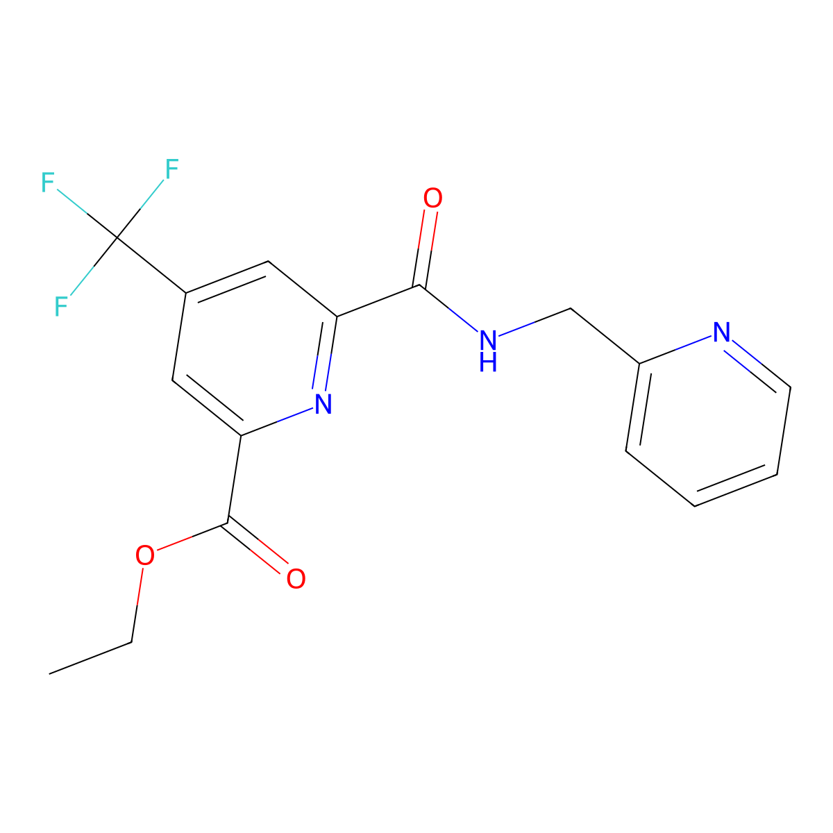 Ethyl 6-{[(2-pyridinylmethyl)amino]carbonyl}-4-(trifluoromethyl)-2-pyridinecarboxylate molecular structure, CAS 1210456-49-7