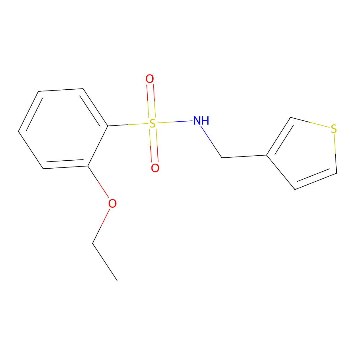 2-ethoxy-N-(thiophen-3-ylmethyl)benzenesulfonamide molecular structure, CAS 1210457-03-6