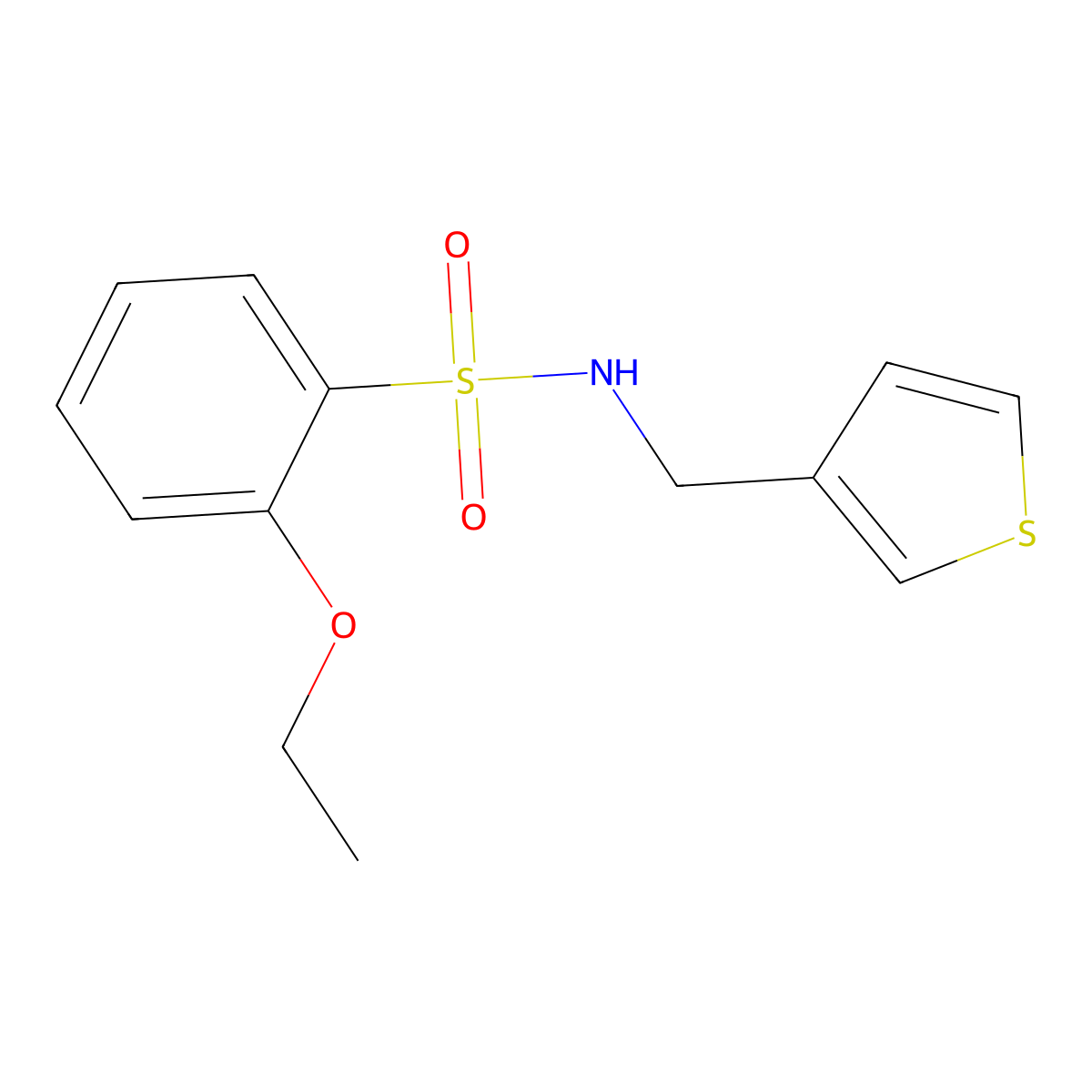 2-ethoxy-N-(thiophen-3-ylmethyl)benzenesulfonamide molecular structure, CAS 1210457-03-6